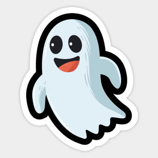 funny cute happy ghost - Halloween costume Sticker